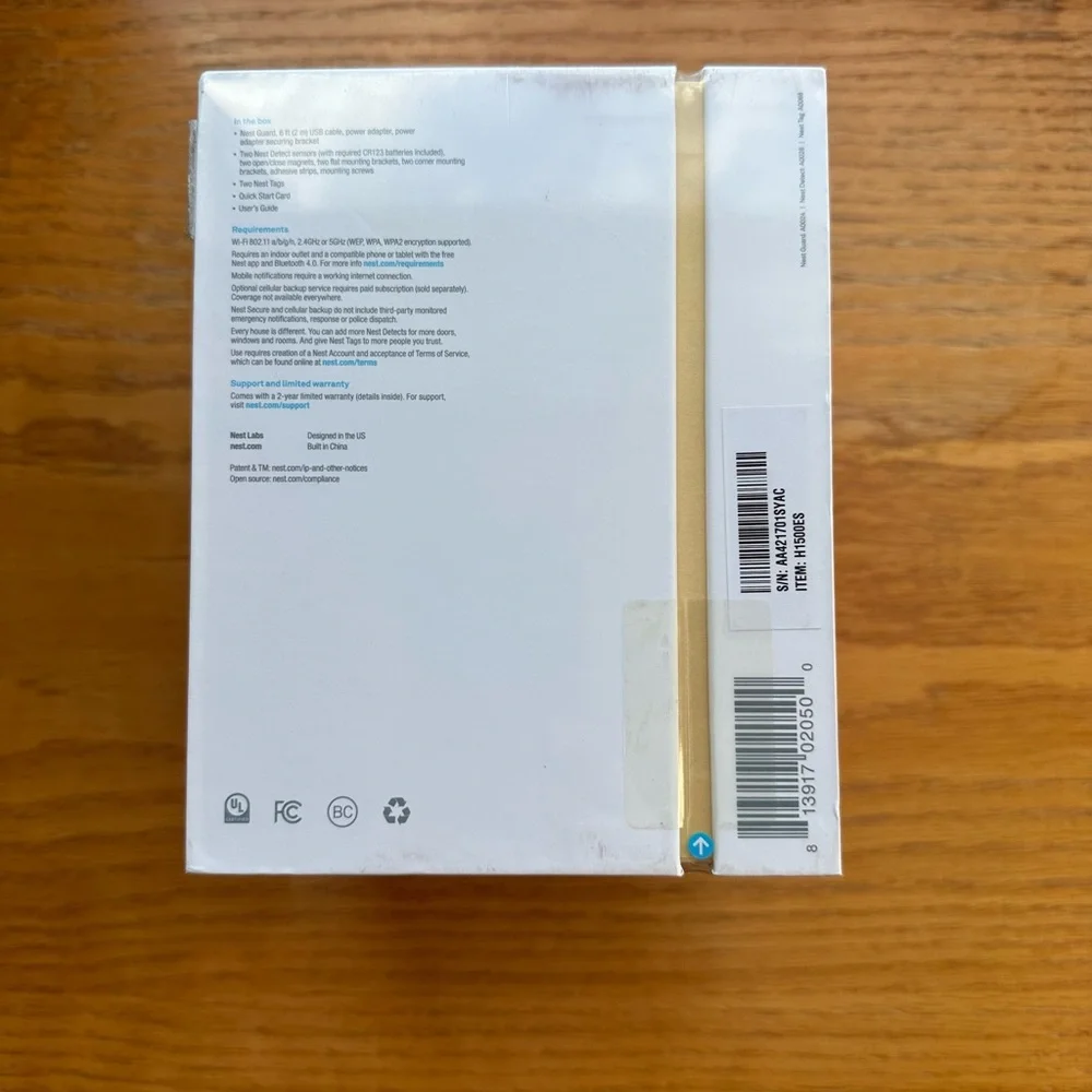 Unopened and unused! Google Nest Secure alarm system starter pack.